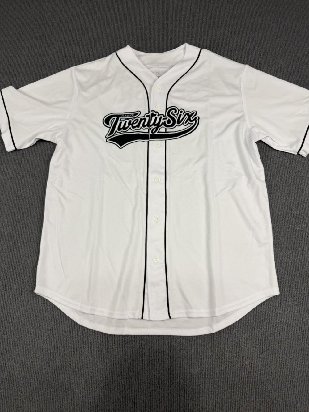 96 Class Of Twenty-Six Mens White Senior 26 Baseball Jersey Button-Up Shirt M